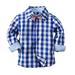 Wiueurtly Boys Long Sleeve Thermal Toddler Boys Long Sleeve Winter Autumn Bow Tie Shirt Tops Coat Outwear For Babys Clothes Plaid Red Blue
