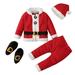 KDFJPTH Toddler Outfits for Girls Boys Christmas Santa Warm Outwear Children Clothes Sets