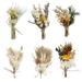 6Pcs Mini Dried Flowers Bouquet-Natural Dry Flower Bundles Plant Birthday Bridesmaid Flower Girl Proposal Gift Box Mixed Dried Flowers for Wedding Table Centerpieces Decor