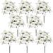 Namzi 8 Pack 7 Heads Christmas Artificial Poinsettia Flowers Faux Poinsettia Bush Bouquets Silk Poinsettia Christmas Tree Ornaments Poinsettia Flowers Arrangement for Xmas Holiday Decor(White)