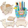 Llama Wooden Pen Pot Kits (Pack of 3) Art Craft Kits