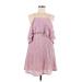 TOBI Casual Dress - A-Line Square Sleeveless: Pink Print Dresses - Women's Size Medium