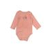 Just One You Made by Carter's Long Sleeve Onesie: Pink Bottoms - Size 6-9 Month