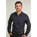 Stretch Tailored Fit Black Long Sleeve Formal Shirt