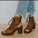 Free People Shoes | Free People City Of Lights Open Toe Lace Up Leather Sandal Bootie Eu 39 Us 9 | Color: Brown/Gray | Size: 9