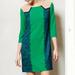 Anthropologie Dresses | Anthropologie Champagne & Strawberry Shift Dress Lucious Green Colorblock Medium | Color: Blue/Green | Size: M