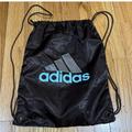 Adidas Bags | Adidas Sackpack Backpack Womens Bag Brown Aqua Cinch Drawstring Reversible | Color: Blue/Brown | Size: Os