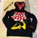 Disney Tops | Disney Minnie Mouse Hoodie With Ears Euc Sz M | Color: Black/Red | Size: M