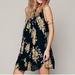 Free People Dresses | Free People Pleated Tent Floral/ Lace Dress | Color: Black/Gold | Size: S