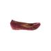 J.Crew Factory Store Flats: Ballet Wedge Casual Burgundy Solid Shoes - Women's Size 7 - Round Toe