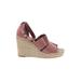 Treasure & Bond Wedges: Espadrille Platform Boho Chic Pink Print Shoes - Women's Size 10 1/2 - Open Toe