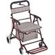 Rollator Walker Shopping Trolley Wheelchair Four-Wheeled Trolley Household Grocery Shopping Cart,with Seat Pedal, Side Brake Yearn for (Red)