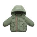 Kids Toddler Baby Girls Boys Winter Warm Thick Solid Cotton Long Sleeve Padded Jacket Coat Clothes Anorak Ice Suit (Green, 5-6 Years)