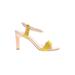 Seychelles Heels: Yellow Print Shoes - Women's Size 9 1/2 - Open Toe
