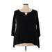NY Collection Long Sleeve Top Black Keyhole Tops - Women's Size 3X