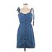 Madewell Casual Dress - Mini Sweetheart Sleeveless: Blue Dresses - Women's Size 2