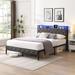 Wrought Studio™ Handlon Tufted Storage Platform Bed Upholstered/Metal/Linen in Gray | 42 H x 55.7 W x 80.8 D in | Wayfair