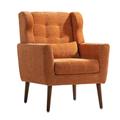 Wingback Chair - Winston Porter Nargiz Upholstered Wingback Chair Linen in Orange | 37.6 H x 26.38 W x 24.21 D in | Wayfair