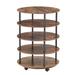 17 Stories Efficient & Stylish: 4-Tier Rotating Shoe Rack Storage Organizer Metal/Manufactured Wood in Brown | 31.6 H x 22.8 W x 22.8 D in | Wayfair