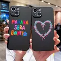 Manana Sera-Coque de téléphone noire pour iPhone Bonito Bichota Karol-G 15 14 13 12 11 Pro