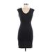 Ann Taylor Casual Dress - Bodycon V Neck Sleeveless: Black Solid Dresses - Women's Size 2X-Small Petite