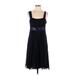 Simply Vera Vera Wang Casual Dress - A-Line Square Sleeveless: Blue Print Dresses - Women's Size 12