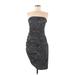 Jessica McClintock Cocktail Dress - Sheath Strapless Sleeveless: Black Dresses - Women's Size 10