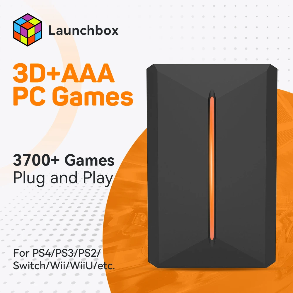 JMachen Launchbox 500G Gaming-Festplatte für PS4/PS3/PS2/Wii/WiiU/N64/DC 14 Emulatoren und 3760 + Spiele für Windows PC/Laptop Play&Play