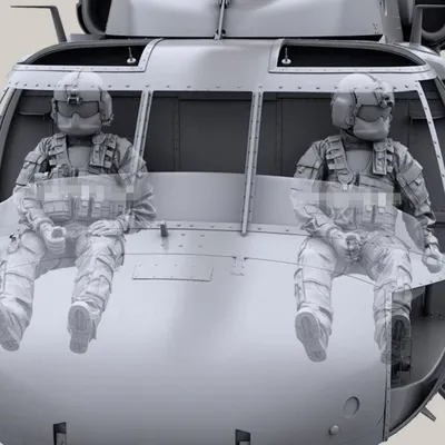 Harz figur Kit im Maßstab 1/35 Hubschrauber pilot 2 Männer (Hubschrauber nicht im Lieferumfang Image