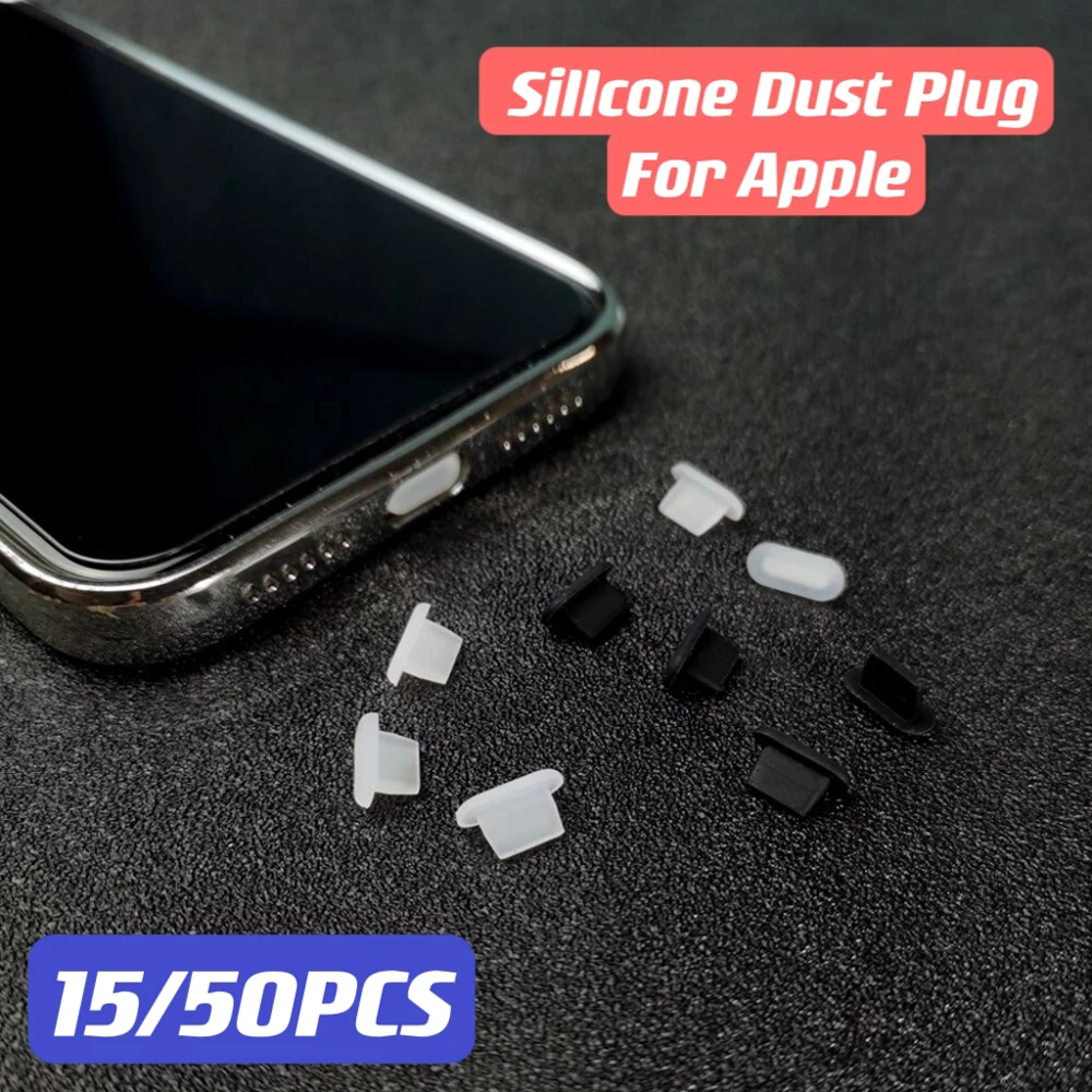 15/50PCS Silikon Staub Stecker für Iphone 6 7 8 X XS MAX 11 12 13 14 Pro blitz Lade Port Abdeckung Weiche Gummi Staubdicht Stecker Image
