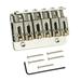 6 String 65MM Fixed Roller Saddle Hardtail Top Load Bridge for Electric Guitar Chrome