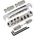 Adjustable Roller Saddle Tune-O-matic Bridge Tailpiece for LP Electric Guitar Silver