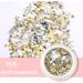 EQWLJWE Sparkle Nail Art Rhinestones Diamonds Crystals Beads Artificial Pearls and Gold Silver Nail Studs Gems Metal Rivets Charms Hollow Moon Star Shaped (Micro mini stones kit)