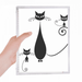 Black Cat Faly Halloween Animal Outline Notebook Loose Diary Refillable Journal Stationery