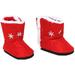 American Fashion World Doll Red and White Snowflake Boots Made for 18 inch Dolls