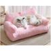 Slicier Calming Pet Sofa Slicier Winter Pet Bed Calming Dog Bed Fluffy Plush Pet Sofa Slicier Dog Bed Washable Puppy Sleeping Bed Cat Couch Pet Sofa Bed with Removable Washable Cover