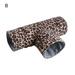 Farfi Hamster Tunnel Leopard Printing Foldable Canvas 2/3/4 Holes Pet Tube Toy for Small Pets (Type B)