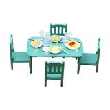 Almencla 1:12 Dollhouse Dining Room Scenes Dining Room Play Set Birthday Gifts Simulation Kids Toys Dollhouse Table and Chair Model