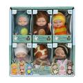 FKTOY 6pcs Mini Reborn Baby Dolls Set Lifelike Tiny Babies with Animal Clothes Toy Gift for Teens Adult Girls Boys Kids 2+ Back to School 4.3
