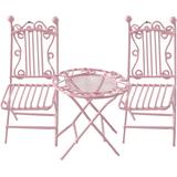 Mini Toys Wrought Iron Table and Chairs 1 6 Scale Doll Furniture Fairy Gardens Dolls Home Accessories Miniture House Set 3 Pcs