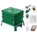 BlÃ¼tezeit Worm Composter 3-Tray Compost Bin Worm Farm with Complete Kits Easy Setup for Compost Starter Harvest Worm Casting Worm Tea Recycling Food Waste (Green)