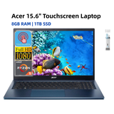 acer Aspire Laptop for Business Students 15.6 FHD Touchscreen Laptops with AMD Ryzen 5 7520U (Beats i7-1165G7) Processor Computer with 8GB RAM 1TB SSD Storage Windows 11 Home Cefesfy Cleaning Brush