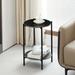 2-layer Marble Tabletop Nightstand End Table Round Coffee Table