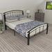 Matt Black Metal Bed Frame, Full Size, 13-Piece Slat, 10-12 Inch Mattress