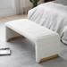 Modern Ottoman Bench, Upholstered Sherpa Fabric End of Bed Bench, Shoe Bench Footrest Bench for Living Room