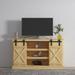 Farmhouse TV Stand for 60" TV, w/Sliding Barn Doors & Storage Cabinets