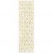 2' X 8' Sand Ash Grey And Ivory Geometric Power Loom Stain Resistant Runner Rug - 3'6"