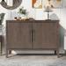 Storage Cabinet, Sideboard Wooden Cabinet with 2 Metal Handles and 2 Doors for Hallway/Entryway/Living Room/Bedroom, Espresso