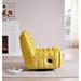 Modern Yellow Rotatable Lounge Sofa Chair Velvet Swivel Single Sofa with Pocket, Lazy Reading Sofa Chair with Scalable Footest