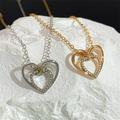 KIHOUT Clearance Two-color Love Necklace Personalized Temperament Infinite Love Collarbone Necklace Heart-shaped Necklace